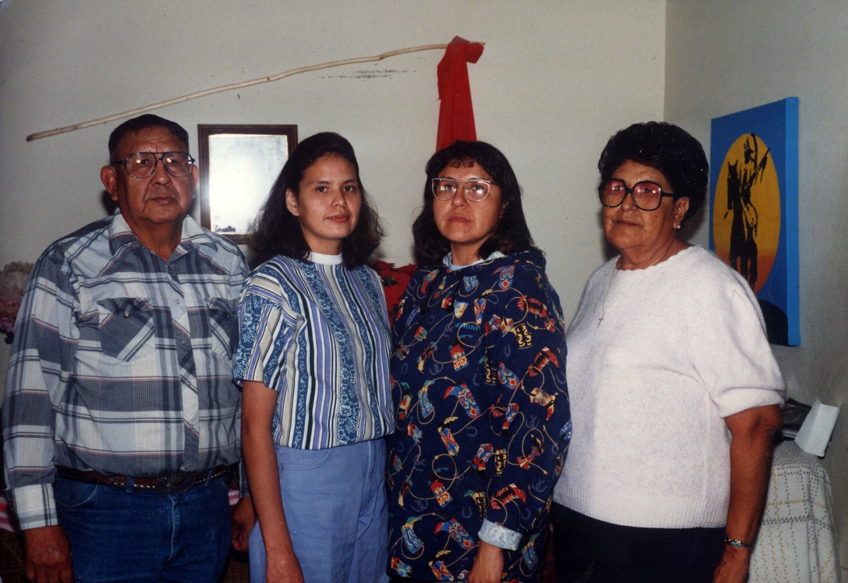 Blaine Fallsdown, Sharon LaForge, Marlene Fallsdown and Danetta Fallsdown in 1992
